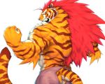  2018 anthro biceps captainjohkid clothed clothing digital_media_(artwork) feline flakjacket0204 fur hi_res male mammal muscular muscular_male simple_background stripes tiger topless white_background 