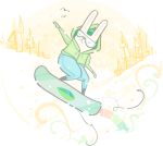  ambiguous_gender avian clothed clothing cute eyes_closed intuit_bunny intuit_inc lagomorph leaf mammal rabbit snow snowboarding snowing solo_focus tree 