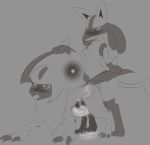  2018 absol animal_genitalia blush crocface cum cum_drip cum_inflation cum_inside digital_media_(artwork) dripping female feral feral_on_feral fur impregnation inflation internal lucario male male/female mammal nintendo open_mouth ovum penetration pok&eacute;mon pok&eacute;mon_(species) sex simple_background sperm_cell tongue tongue_out video_games 