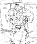  2013 barazoku bear blush boar clothed clothing duo imminent_sex inside kemono kotobuki locker locker_room male male/male mammal muscular nude obese overweight partially_clothed porcine shirt sitting standing tank_top undressing 