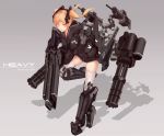  artist_name assault_rifle black_hoodie boots cancell floating_hair gatling_gun grey_background gun high_heels holding holding_gun holding_weapon hood hood_down leaning_forward looking_at_viewer machinery orange_eyes orange_hair original parted_lips rifle shadow simple_background solo standing standing_on_one_leg thighhighs twintails weapon white_legwear 