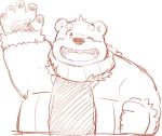  12beat13 2017 anthro bear blush clothed clothing male mammal one_eye_closed overweight overweight_male polar_bear scarf simple_background solo utau white_background wink 白音カン 