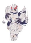  1girl apron autobot blush breast_grab breasts cleavage collar genderswap legs prowl transformers 