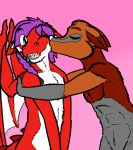  azaly canine dragon fox hug kissing mammal marcus_mordecai scalie shy smile victorz 