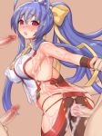  1girl antenna_hair ass blank_stare blazblue:_central_fiction blazblue_variable_heart blue_hair blush breasts censored cowboy_shot cum cum_in_pussy cum_on_body cum_on_clothes cum_on_hair doggystyle elbow_gloves eyebrows_visible_through_hair facial genderswap genderswap_(mtf) gloves hair_bow halter_top halterneck hip_vent large_breasts long_hair mai_natsume multiple_penises no_bra open_mouth pants penis pink_eyes ponytail pussy rape sex sideboob solo_focus vaginal very_long_hair 