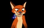  2016 animated anthro black_background brown_fur canine collar disney eyebrows eyes_closed fox frown fur gloves_(marking) low_res male mammal markings multicolored_fur nick_wilde nude official_art open_mouth orange_fur pink_tongue shock_collar simple_background smile solo tan_belly tan_fur teeth tongue unknown_artist zootopia 