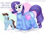  augustbebel clothing digestion english_text equine friendship_is_magic horn horse mammal my_little_pony pony rarity_(mlp) simple_background stomach_noises text unicorn vore white_background 