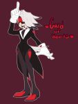 &lt;3 avian bird classy clothing female fur gloves makeup open_maw poker red_eyes solo thick_thighs tongue vilegrim white_fur yellow_sclera 