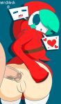  &lt;3 absurd_res ahegao anal anal_penetration butt clothed clothing duo erection female green_hair hair hair_over_eye hi_res human human_only legwear looking_pleasured male male/female male_penetrating mammal mario_bros mask mrcbleck nintendo not_furry open_mouth penetration penis pussy sex shygirl shyguy stockings tongue video_games 