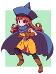  :o alena_(dq4) bangs belt black_belt black_legwear blue_cape blue_hat boots breasts brown_footwear brown_gloves brown_hair cape clenched_hands curly_hair dragon_quest dragon_quest_iv dress earrings eyebrows_visible_through_hair fighting_stance full_body gloves green_background hands_up hat highres jewelry knee_boots legs_apart long_hair looking_at_viewer nazonazo_(nazonazot) open_mouth orange_dress pantyhose red_eyes shiny shiny_hair short_dress short_sleeves sleeveless sleeveless_dress small_breasts solo standing swept_bangs v-shaped_eyebrows white_background 