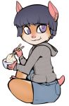  anthro bowl_cut clothing cub food frogela_(artist) fur hamster invalid_tag jacket male mammal orange_fur rice rodent young 