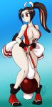  1girl animal_ears awd! black_hair breasts bunny_ears bunny_girl cleavage furry king_of_fighters large_breasts red_eyes shiranui_mai shiranui_mai_(cosplay) short_hair solo 