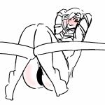  animated badassbaal blush camel_toe clothed clothing female hands_behind_head human imminent_rape mammal not_furry open_mouth sketch solo spread_legs spreading tentacles thick_thighs underwear 