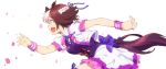  animal_ears artist_request bow breasts brown_hair confetti eyebrows_visible_through_hair frilled_skirt frills from_side gold_trim highres horse_ears horse_girl horse_tail medium_breasts multicolored_hair neck_ribbon official_art open_mouth profile puffy_short_sleeves puffy_sleeves purple_eyes ribbon short_hair short_sleeves simple_background skirt solo special_week sweat tail tail_bow two-tone_hair umamusume vest white_background wristband 