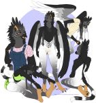  2018 anthro avian beak blush bracelet braided_hair breasts claire(naexus) clothed clothing conditional_dnp feathered_wings feathers featureless_breasts featureless_crotch female gryphon hair hybrid jewelry mammal naexus smile solo wings 