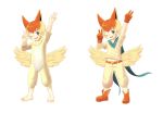  2016 blue_eyes bokustar_fox male peace_sign_(disambiguation) simple_background standing white_background wings young 