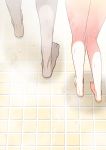  1girl barefoot commentary feet from_behind head_out_of_frame highres hitotose_rin kneepits legs solo_focus standing steam tile_floor tiles uzaki-chan_wa_asobitai! uzaki_hana wet 