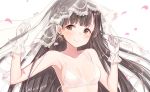  armpits bad_id bad_pixiv_id bangs bare_shoulders blunt_bangs blush bow bra braid breasts bridal_veil brown_eyes brown_hair cleavage closed_mouth collarbone commentary_request earrings glint gloves goyain hair_bow hands_up heart heart_earrings idolmaster idolmaster_cinderella_girls jewelry kobayakawa_sae long_hair medium_breasts petals revision see-through side_braid simple_background smile solo straight_hair underwear underwear_only upper_body veil white_background white_bow white_bra white_gloves 