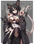  alolan_form alolan_raticate alolan_rattata animal_ears bangs black_gloves black_hair black_nails breasts bright_pupils cowboy_shot crossed_bangs eyebrows eyebrows_visible_through_hair eyelashes fingernails fur_collar gen_7_pokemon gloves grin hair_between_eyes hime_(ohime_pkg) large_breasts long_hair long_sleeves mouse_ears mouse_girl mouse_tail multicolored_hair nail_polish number outline partly_fingerless_gloves personification pokemon pokemon_(creature) raticate rattata red_eyes smile streaked_hair tail tail_raised teeth two-tone_hair v-shaped_eyebrows white_hair white_outline white_pupils wide_sleeves 