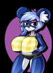  animal_crossing anthro big_breasts breasts clothed clothing female hair huge_breasts koala limebreaker looking_at_viewer mammal marsupial nintendo smile solo standing video_games voluptuous yuka_(animal_crossing) 