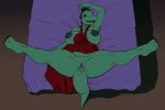  anus bea_(nitw) bed big_breasts breasts butt crocodile crocodilian female greasymojo_(artist) mature_female night_in_the_woods nude pussy reptile revealing_(disambiguation) scalie simple_background solo spread_legs spreading 