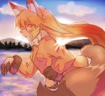  alternate_species animal_humanoid anthro anthrofied blonde_hair blush bow_tie canine clothed clothing daiha dipstick_tail ezo_red_fox_(kemono_friends) female fluffy fluffy_tail fox fox_humanoid fur hair humanoid humanoid_to_anthro kemono_friends long_hair mammal multicolored_tail open_mouth orange_eyes shirt signature solo suit transformation 