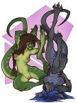  2016 anthro breasts butt claws clitoris dinosaur dragon duo female hair mise misericorde nipples nude paws pussy raptor scalie theropod tyrii_ta&#039;lana yoga yvonne_(lolzguy) 