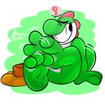  ! 3_toes 4_fingers ambiguous_gender anthro barefoot drawsnstuff drawydoodles feet foot_focus happy hindpaw mario_bros nintendo paws scalie soles solo toe_curl toes video_games yoshi 