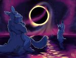  2018 anthro black_hole_sun canine coyote crying group hyena kangaroo male mammal marsupial mustelid night nude rick_griffin sad sky soundgarden star story story_in_description tears water waving weasel white_eyes 
