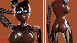  3d_(artwork) animatronic anthro bear bexstinsfm big_breasts big_butt breasts butt crossgender cybernetics digital_media_(artwork) female five_nights_at_freddy&#039;s freddy_(fnaf) hair hat looking_at_viewer machine mammal nipples nude pose robot simple_background solo source_filmmaker standing top_hat video_games 