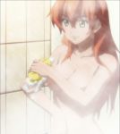  1girl breasts full_metal_panic! full_metal_panic!_invisible_victory large_breasts long_hair nami_(full_metal_panic!) nude orange_hair screencap shower stitched 