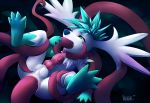  all_the_way_through anal anal_penetration animal_genitalia animal_penis balls canine_penis erection feral fur green_eyes knot legendary_pok&eacute;mon male nintendo penetration penis pok&eacute;mon pok&eacute;mon_(species) precum sex shaymin shaymin_(sky_form) simple_background tentacles valuvial video_games 