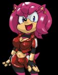  2010 amy_rose anthro black_background breasts camel_toe clothed clothing ear_piercing female hedgehog is_(artist) mammal piercing pussy simple_background sonic_(series) 
