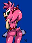  2011 amy_rose animated anthro bottomless butt clothed clothing dress female green_eyes hair hairband hedgehog is_(artist) looking_back low_res mammal no_underwear pink_body pink_hair presenting pussy short_hair signature solo sonic_(series) upskirt video_games 