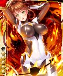  1girl breasts card_(medium) female green_eyes sano_toshihide taimanin_asagi_battle_arena taimanin_asagi_battle_arena_all_card_gallery todo_sayako 