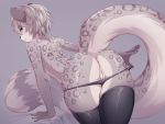  anthro anus butt clothed clothing feline female iwbitu leopard looking_back mammal presenting presenting_anus presenting_pussy pussy rubber smile snow_leopard solo thick_thighs topless underwear underwear_down undressing 
