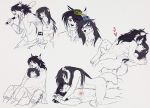  2018 anthro black_hair breasts canine digital_media_(artwork) dog duo feline female female/female hair inkrend lynx mammal nipples sex sitting smile 