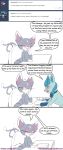  2018 blush canine collar desk dialogue digital_media_(artwork) eeveelution eyewear feline female feral freya_howell fur glaceon glameow glasses mammal nintendo paper pok&eacute;mon pok&eacute;mon_(species) rymherdier ryn_purrawri simple_background video_games wanderlust 