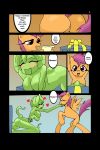  2015 big_breasts breasts butt comic duo equine eyelashes female feral friendship_is_magic hi_res horse mammal my_little_pony nana_gel pony scootaloo_(mlp) slime text 