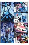  1boy 1girl 4koma bangs biting blue_eyes blue_horns blue_skin blunt_bangs close_encounters_of_the_third_kind comic darling_in_the_franxx dr._franxx e.t. facial_hair grey_hair hair_over_one_eye highres horn instrument keyboard_(instrument) long_hair mato_(mozu_hayanie) music mustache parody playing_instrument sharp_teeth spoilers teeth translation_request trembling white_hair younger 