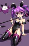  :3 aisha_(elsword) alice360 alternate_costume amethyst angkor_(elsword) animal_ears arm_strap arm_support ass_visible_through_thighs bangs bare_shoulders bat black_legwear black_leotard breasts buckle bunny_ears bunny_tail bunnysuit cleavage collarbone colored_eyelashes commentary_request detached_collar elsword eyebrows_visible_through_hair fake_animal_ears floating full_body garter_straps gem grey_background hair_between_eyes hair_ribbon heart high_heels highleg highleg_leotard highres hips holding holding_wand holding_weapon index_finger_raised kneeling leaning_back leotard looking_at_viewer medium_hair no_pupils o_o over_shoulder purple_background purple_eyes purple_footwear purple_hair purple_ribbon ribbon shadow shiny shiny_clothes shiny_skin shoes short_twintails simple_background small_breasts solo strapless strapless_leotard tail thighhighs tongue tongue_out twintails void_princess_(elsword) wand weapon weapon_over_shoulder wrist_cuffs yellow_eyes 