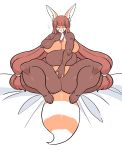  2018 big_breasts breasts covering covering_breasts covering_pussy embarrassed eyes_closed female funi hair huge_breasts long_hair looking_at_viewer mammal nude red_panda rimi_(wittyusername) sitting slightly_chubby solo spread_legs spreading thick_thighs voluptuous wide_hips 