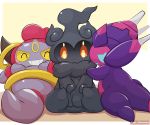  group hoopa legendary_pok&eacute;mon marshadow nintendo poipole pok&eacute;mon pok&eacute;mon_(species) sitting type ultra_beast video_games 