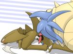  abstract_background anal anal_penetration apc_(artist) duo erection feral from_behind_position kabutops male male/male marine nintendo omastar penetration penis pok&eacute;mon pok&eacute;mon_(species) raised_tail sex tentacles tongue tongue_out video_games 