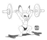  anthro arms_above_head barefoot bra breasts buckteeth claws clothed clothing disney exercise female fini-mun fur judy_hopps lagomorph long_ears looking_at_viewer mammal midriff muscular muscular_female navel rabbit simple_background small_breasts smile solo sports_bra straining sweat teeth toes underwear weightlifting weights workout zootopia 