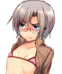  artist_request blush glasses rico_brzenska shingeki_no_kyojin short_hair silver_hair small_breasts upper_body 