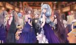  alternate_costume armlet bangs bare_shoulders black_bow black_dress blonde_hair blue_eyes blue_hair blurry blurry_background blush bow bowtie braid breasts brown_hair choker closed_mouth collarbone crown crown_braid dress dsr-50_(girls_frontline) evo_3_(girls_frontline) eyebrows_visible_through_hair facepaint fang flower formal g36_(girls_frontline) girls_frontline gloves green_eyes green_hair grizzly_mkv_(girls_frontline) hair_between_eyes hair_bow hair_flower hair_ornament hair_ribbon hair_rings hairclip highres hk416_(girls_frontline) idw_(girls_frontline) jewelry large_breasts layered_dress light_particles long_hair looking_at_viewer m1903_springfield_(girls_frontline) m1918_bar_(girls_frontline) m950a_(girls_frontline) medium_breasts mini_crown monocle mosin-nagant_(girls_frontline) multi-tied_hair multiple_girls one_side_up open_mouth parted_lips purple_dress purple_hair purple_ribbon red_eyes red_hair ribbon ring shawl shirt short_hair shoulder_blades sidelocks small_breasts smile strapless strapless_dress striped_vest suit sunglasses teardrop twintails ump45_(girls_frontline) ump9_(girls_frontline) very_long_hair wa2000_(girls_frontline) wedding_band xyufsky zas_m21_(girls_frontline) 