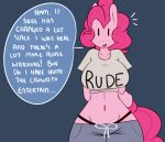  2015 anthro anthrofied clothed clothing digital_media_(artwork) earth_pony english_text equine female friendship_is_magic horse hugtastic_pinkie_pie mammal midriff my_little_pony navel panties pinkie_pie_(mlp) pony solo somescrub text underwear 