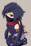  ayame_(gundam_build_divers) bdsm black_hair bondage boots bound breasts elbow_gloves face_mask fingerless_gloves gloves gundam gundam_build_divers hair_ornament hip_armor japanese_clothes kimono knee_boots long_hair looking_at_viewer low_ponytail mask medium_breasts ninja purple_eyes red_scarf rope scarf seiza sharpffffff shibari sitting solo split_ponytail thighhighs thighhighs_under_boots zettai_ryouiki 