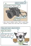  camera canine chibi colrblnd_(artist) comic cute dog duzt_(artist) english_text garlic_bread malamute male mammal measureup text walter_moss 